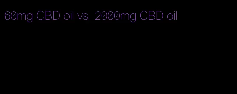 60mg CBD oil vs. 2000mg CBD oil