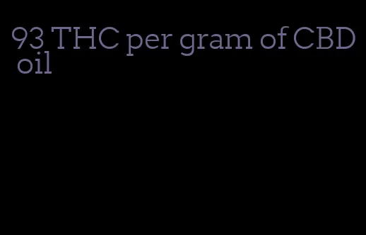 93 THC per gram of CBD oil