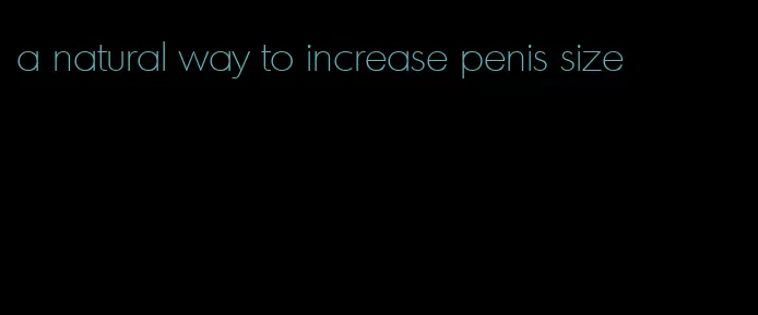 a natural way to increase penis size