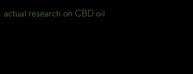 actual research on CBD oil