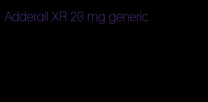 Adderall XR 20 mg generic