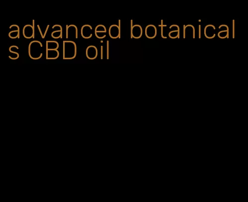 advanced botanicals CBD oil