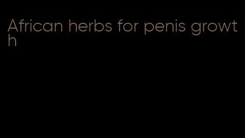 African herbs for penis growth