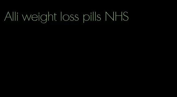 Alli weight loss pills NHS