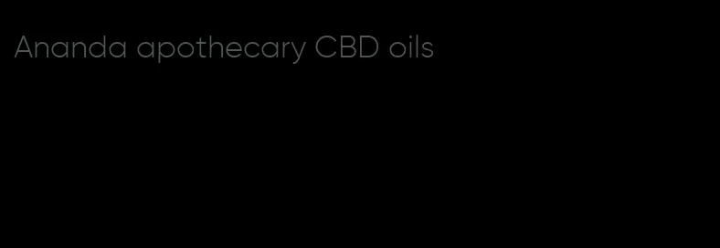 Ananda apothecary CBD oils