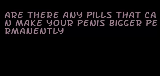 are there any pills that can make your penis bigger permanently