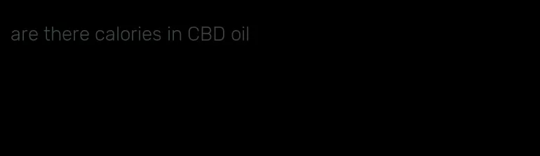 are there calories in CBD oil