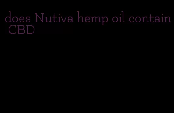 does Nutiva hemp oil contain CBD