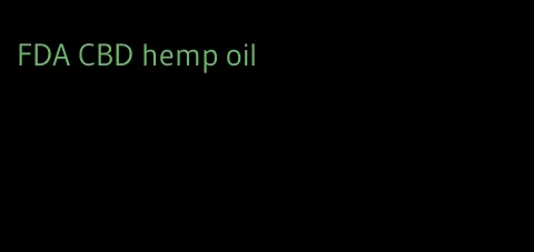 FDA CBD hemp oil