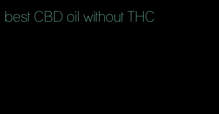 best CBD oil without THC