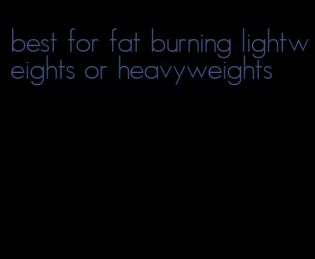 best for fat burning lightweights or heavyweights