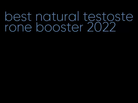 best natural testosterone booster 2022