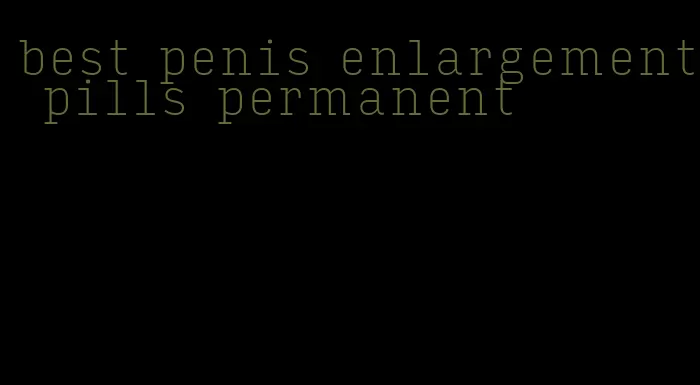 best penis enlargement pills permanent