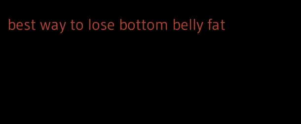 best way to lose bottom belly fat