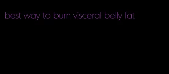 best way to burn visceral belly fat