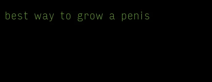 best way to grow a penis