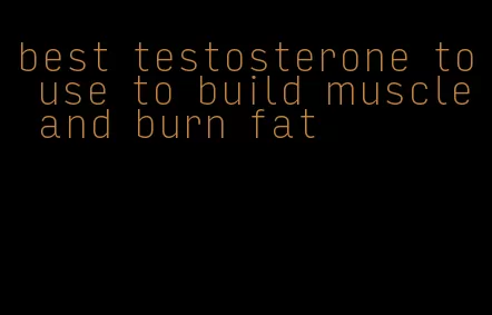 best testosterone to use to build muscle and burn fat