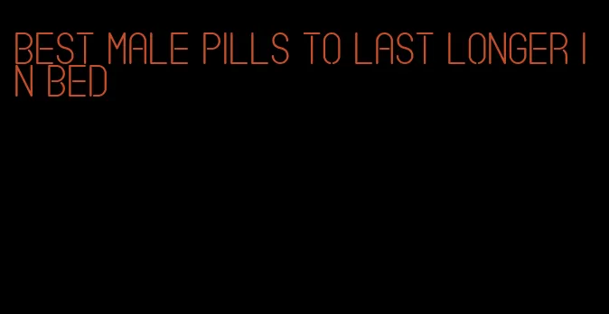 best male pills to last longer in bed