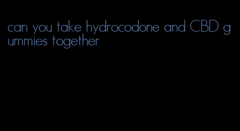 can you take hydrocodone and CBD gummies together