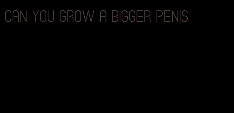 can you grow a bigger penis