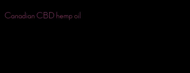 Canadian CBD hemp oil