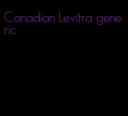 Canadian Levitra generic