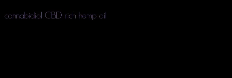 cannabidiol CBD rich hemp oil