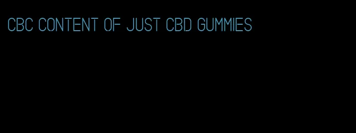 CBC content of just CBD gummies