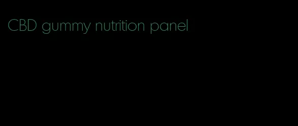 CBD gummy nutrition panel