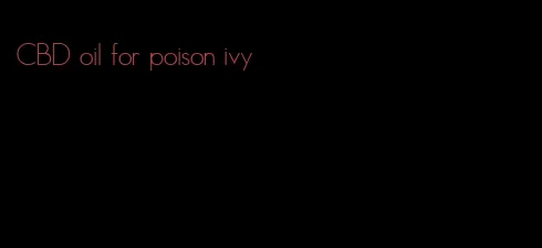 CBD oil for poison ivy