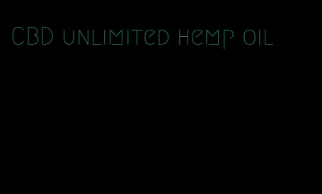 CBD unlimited hemp oil