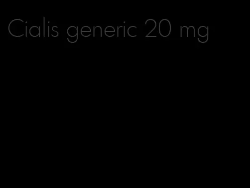 Cialis generic 20 mg