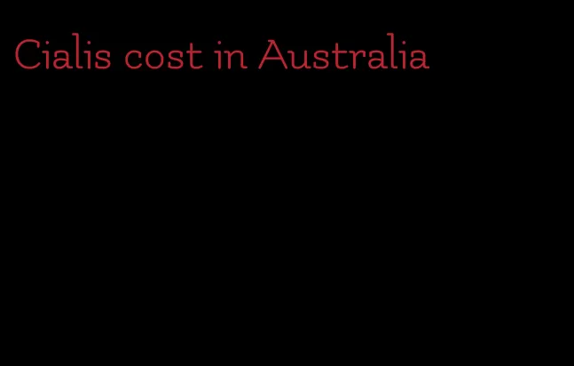 Cialis cost in Australia