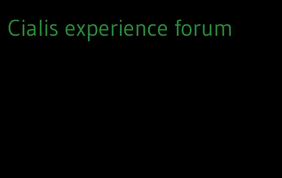 Cialis experience forum