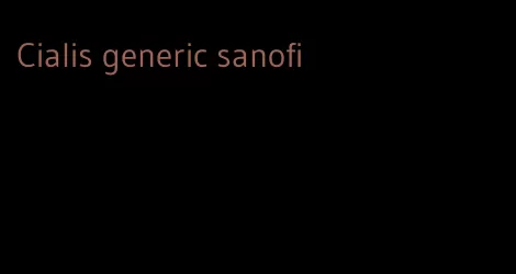 Cialis generic sanofi