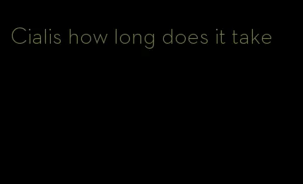 Cialis how long does it take