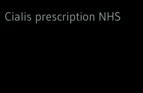 Cialis prescription NHS