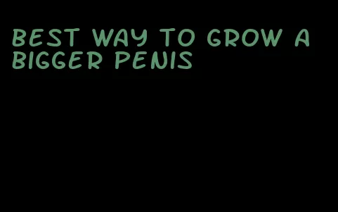 best way to grow a bigger penis