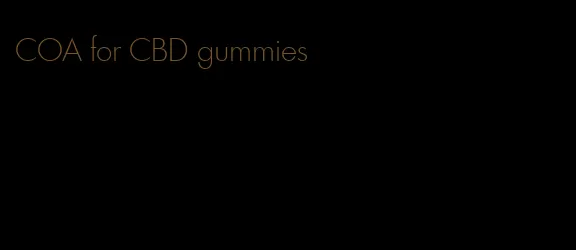 COA for CBD gummies