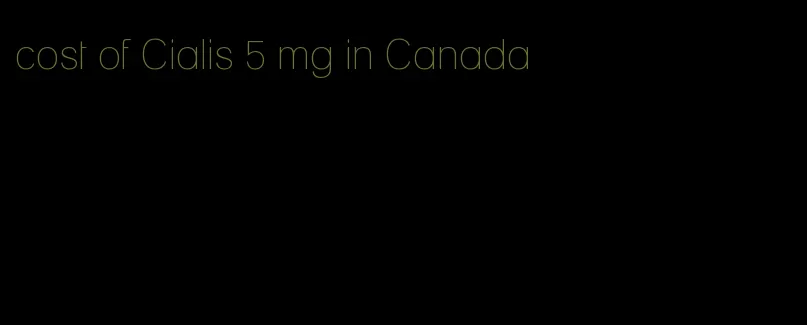 cost of Cialis 5 mg in Canada