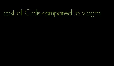 cost of Cialis compared to viagra