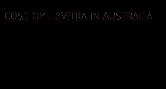 cost of Levitra in Australia