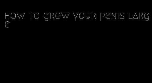 how to grow your penis large