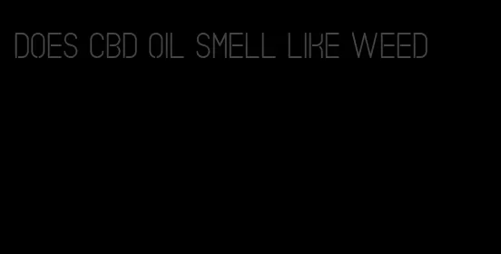 does CBD oil smell like weed