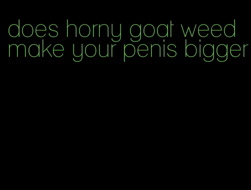 does horny goat weed make your penis bigger