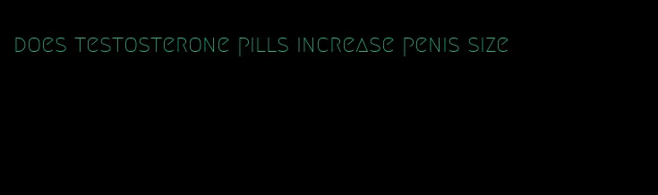 does testosterone pills increase penis size