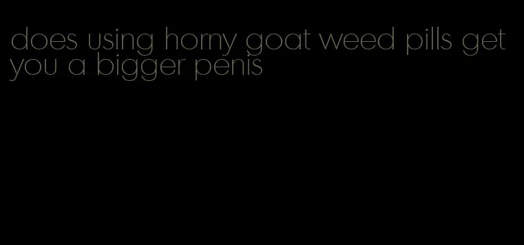 does using horny goat weed pills get you a bigger penis