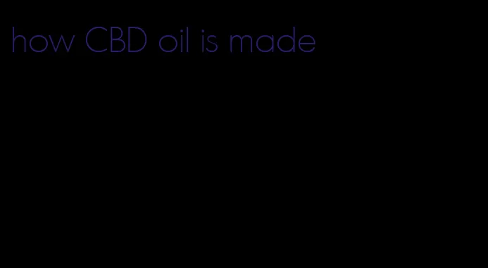 how CBD oil is made