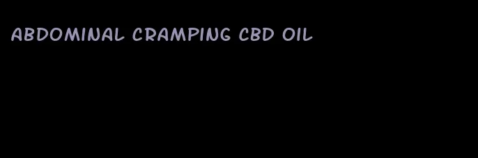 abdominal cramping CBD oil