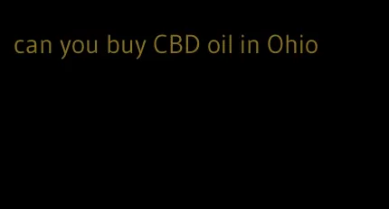 can you buy CBD oil in Ohio